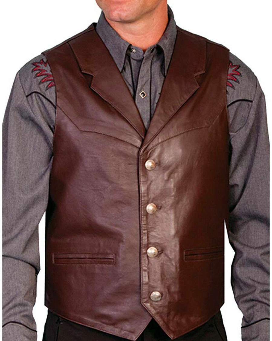 Vest * | Limited Edition Scully Men'S Lambskin Lapel Vest Big