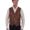 Vest * | Online Scully Leatherwear Men'S Tailored Vintage Lamb Leather Vest