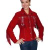 Jackets * | Outlet Scully Women'S Suede Leather Fringe Jacket Plus