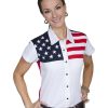 Tops * | Discount Scully Women'S American Flag Print Top