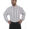 Shirts * | Sale Scully Men'S Dobby Stripe Ivory Shirt