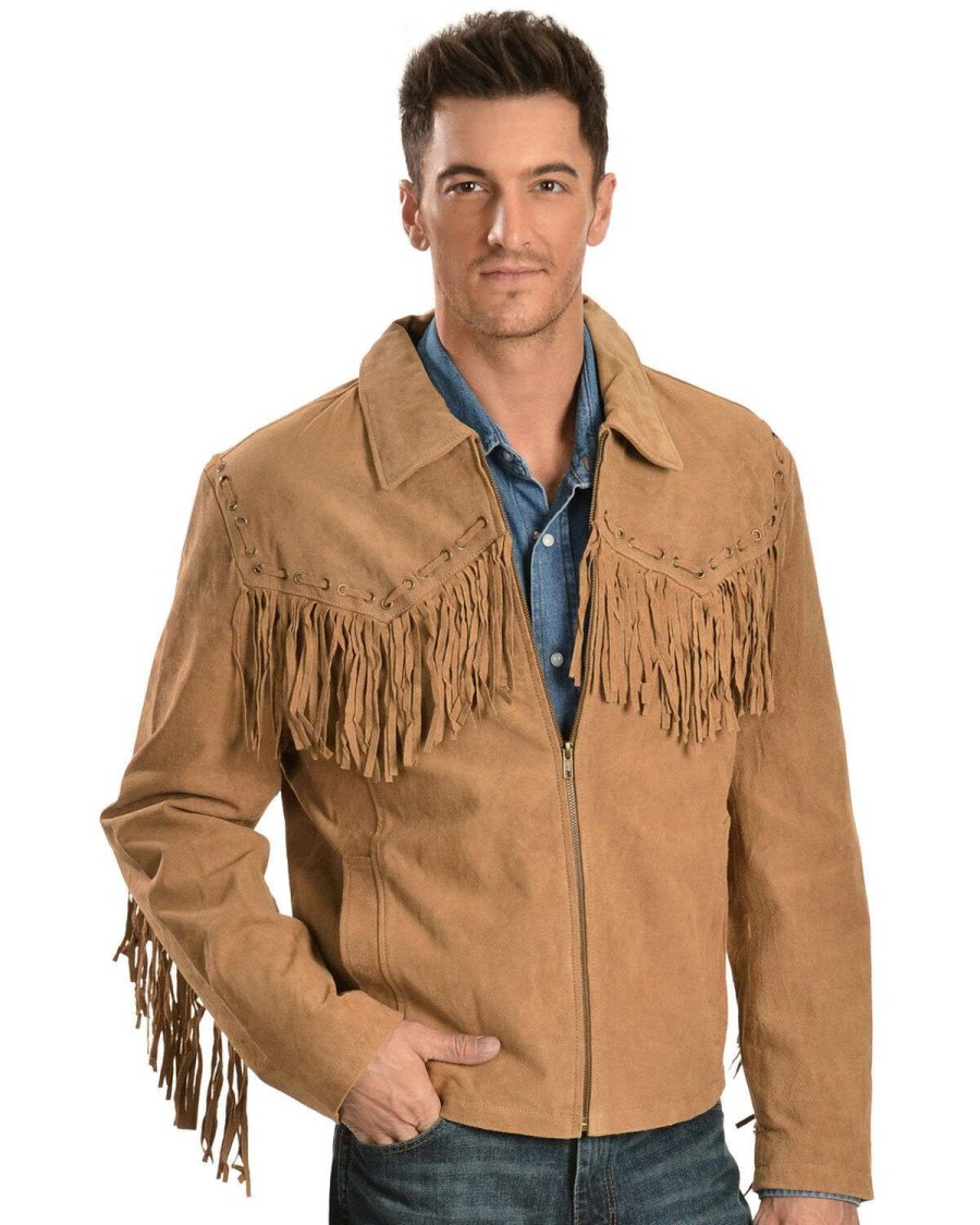 Jackets * | Outlet Scully Men'S Boar Suede Fringe Jacket