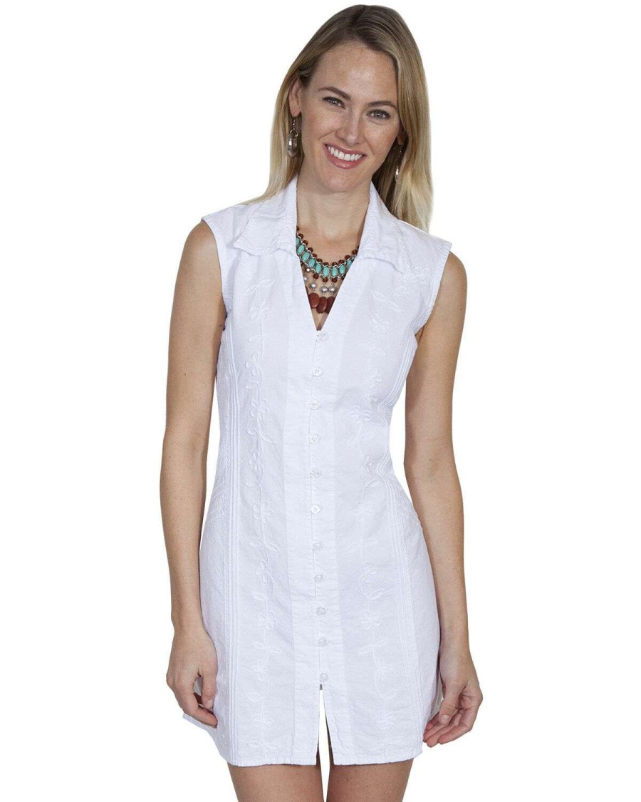 Dresses * | Discount Cantina By Scully Women'S White Button Down Dress