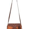 Bags * | Sale Scully Women'S Leather Tooled Overlay Handbag