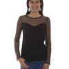 Tops * | Online Honey Creek By Scully Women'S Black Swiss Dot Sweetheart Top