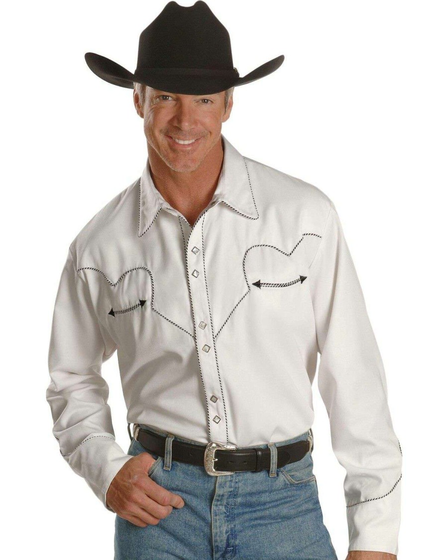 Shirts * | Online Scully White Retro Western Shirt