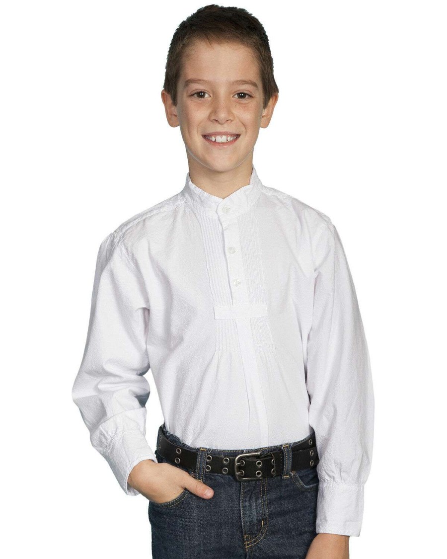 Shirts * | Sale Scully Boys' Pleated Front Long Sleeve Shirt