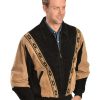 Jackets * | Sale Scully Men'S Two-Toned Boar Suede Rodeo Jacket