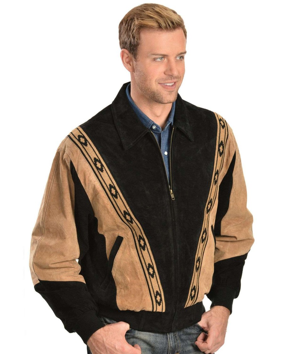 Jackets * | Sale Scully Men'S Two-Toned Boar Suede Rodeo Jacket