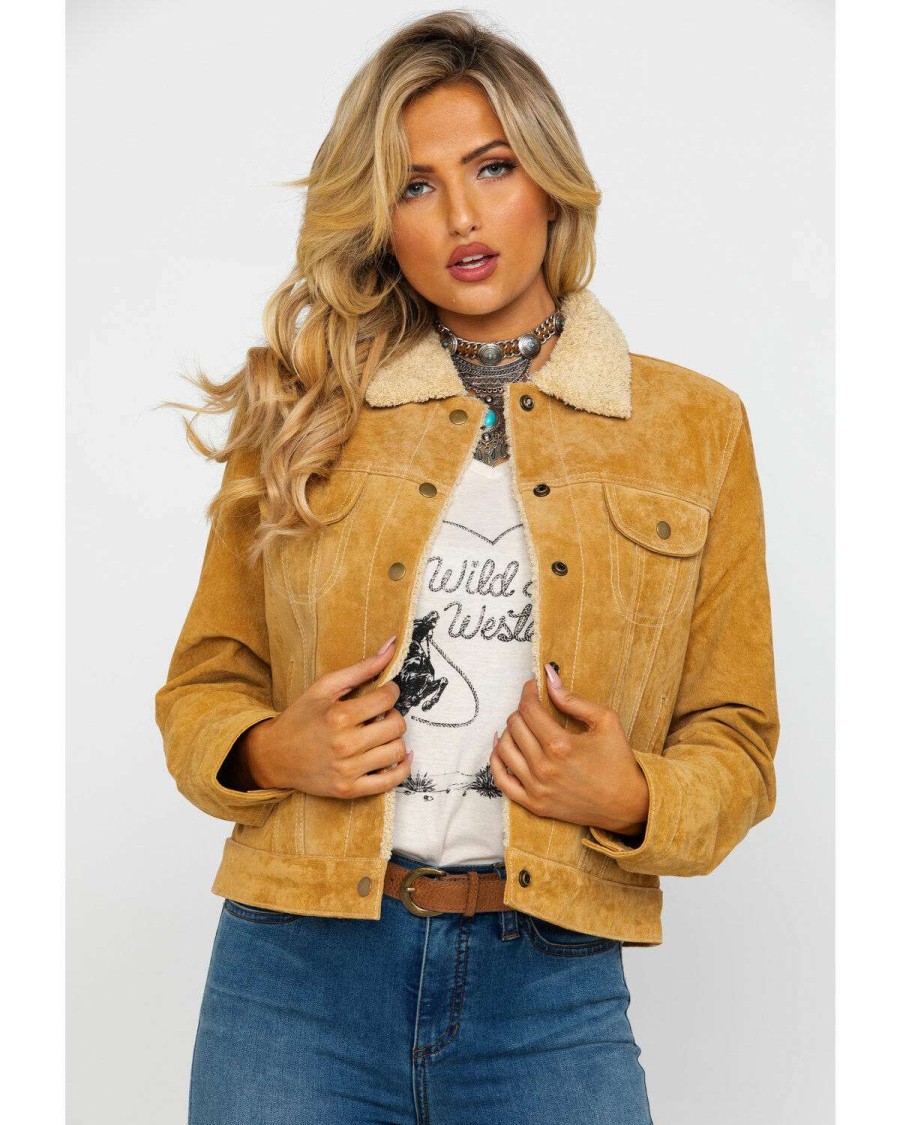 Jackets * | Limited Edition Scully Women'S Faux Shearling Jean Jacket