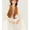 Vest * | Discount Leatherwear By Scully Women'S Boar Suede Beaded Fringe Vest