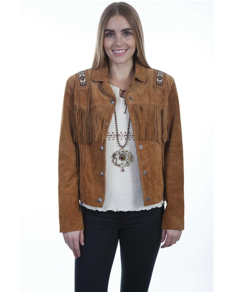 Jackets * | Limited Edition Scully Women'S Boar Suede Beaded Fringe Jacket