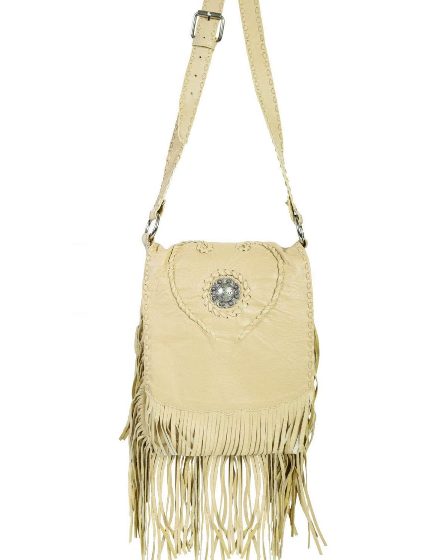 Bags * | Limited Edition Scully Women'S Concho Fringe Leather Handbag