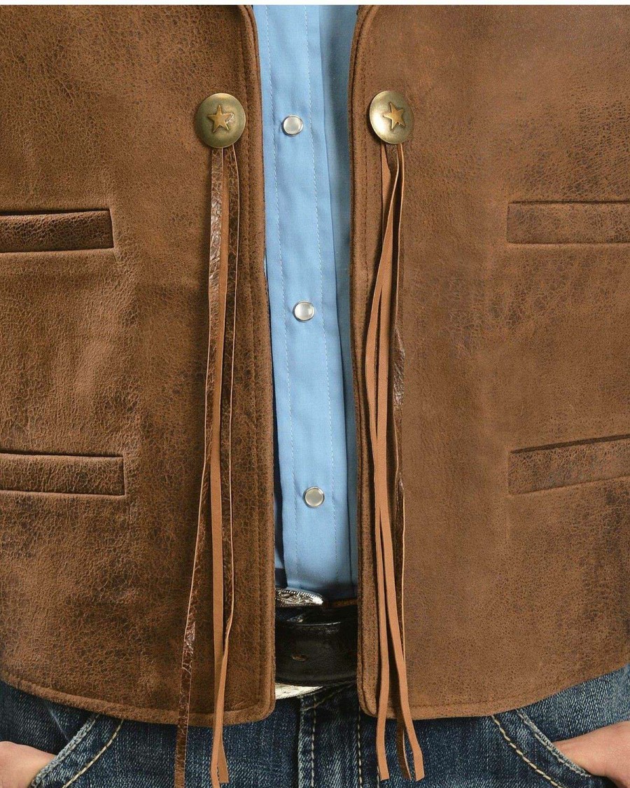 Vest * | Sale Scully Concho Leather Vest