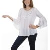 Blouse * | Discount Honey Creek By Scully Women'S Hi/Lo Lace Crochet Blouse