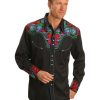 Shirts * | Outlet Scully Vibrant Floral Embroidered Retro Western Shirt Big & Tall