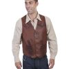 Vest * | Online Scully Men'S Classic Western Leather Vest