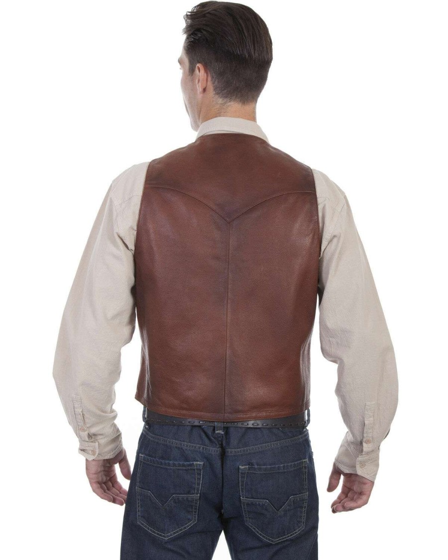 Vest * | Online Scully Men'S Classic Western Leather Vest