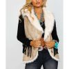 Vest * | Outlet Honey Creek By Scully Women'S Beige Faux Fur Vest