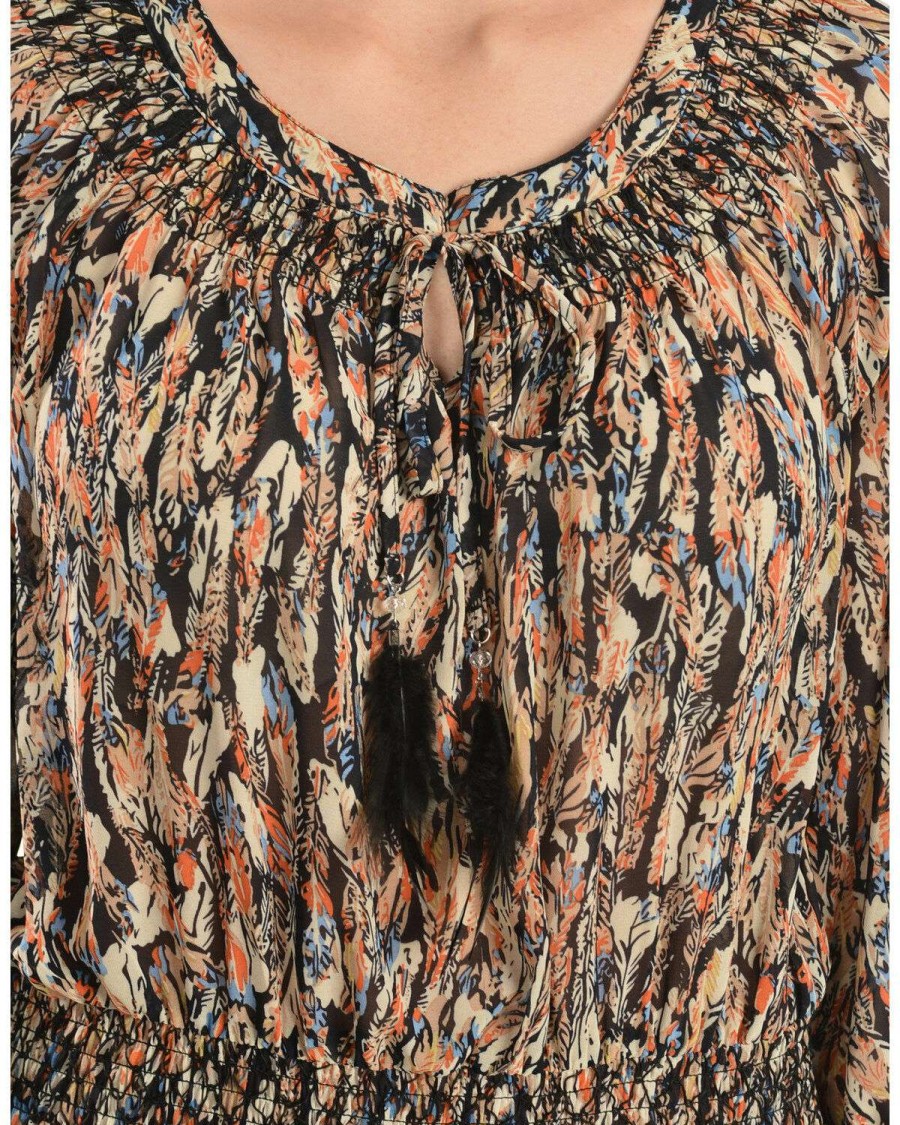 Dresses * | Online Scully Feather Print Dress