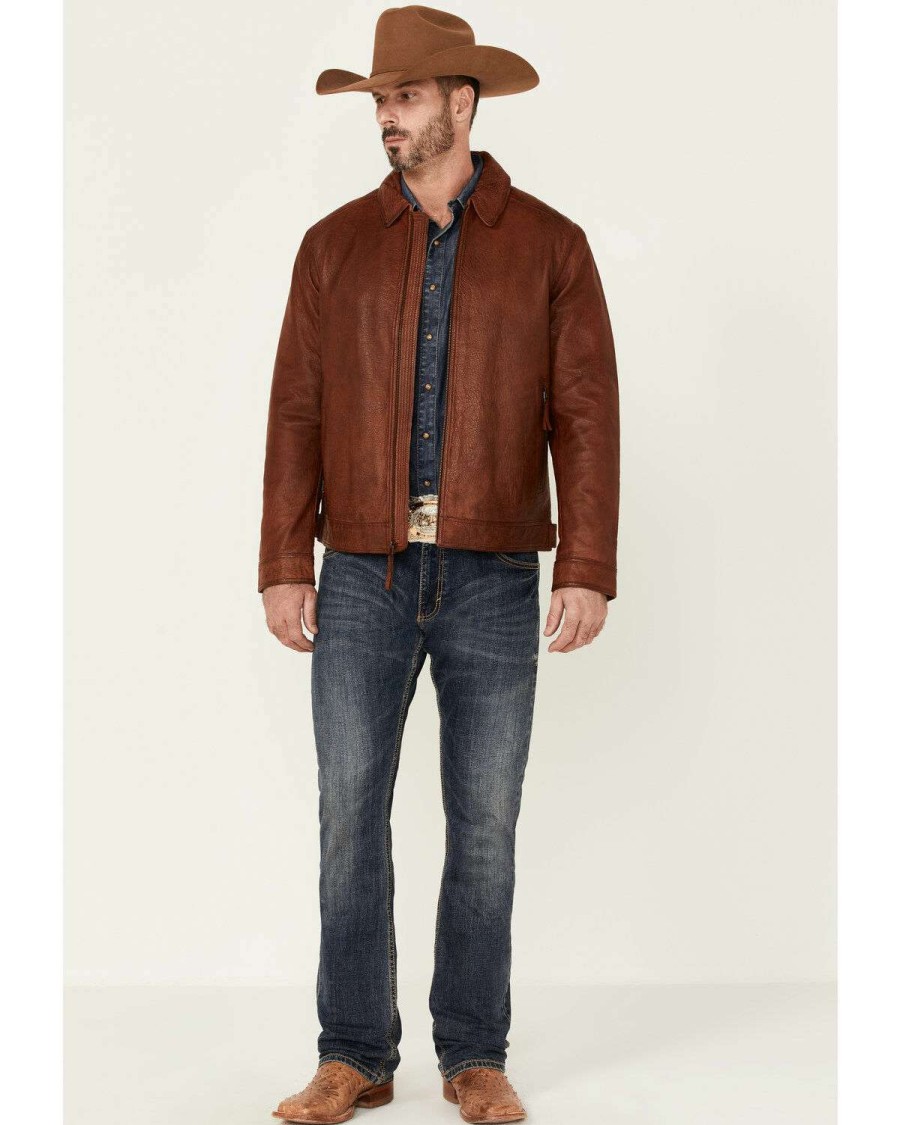 Jackets * | Limited Edition Scully Men'S Rugged Lamb Zip-Front Lined Leather Jacket