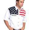 Shirts * | Outlet Scully American Flag Colorblock Western Shirt Big & Tall