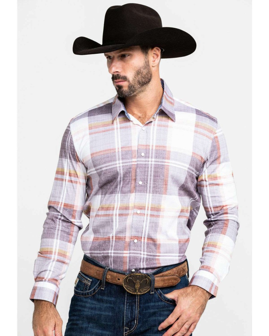 Shirts * | Discount Scully Signature Soft Series Men'S Large Plaid Snap Long Sleeve Western Shirt