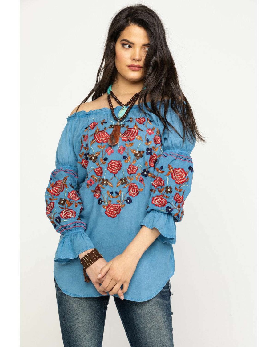 Blouse * | Outlet Honey Creek By Scully Women'S Avalanche Peasant Blouse