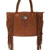 Bags * | Discount Scully Women'S Leather Fringe Studded Handbag