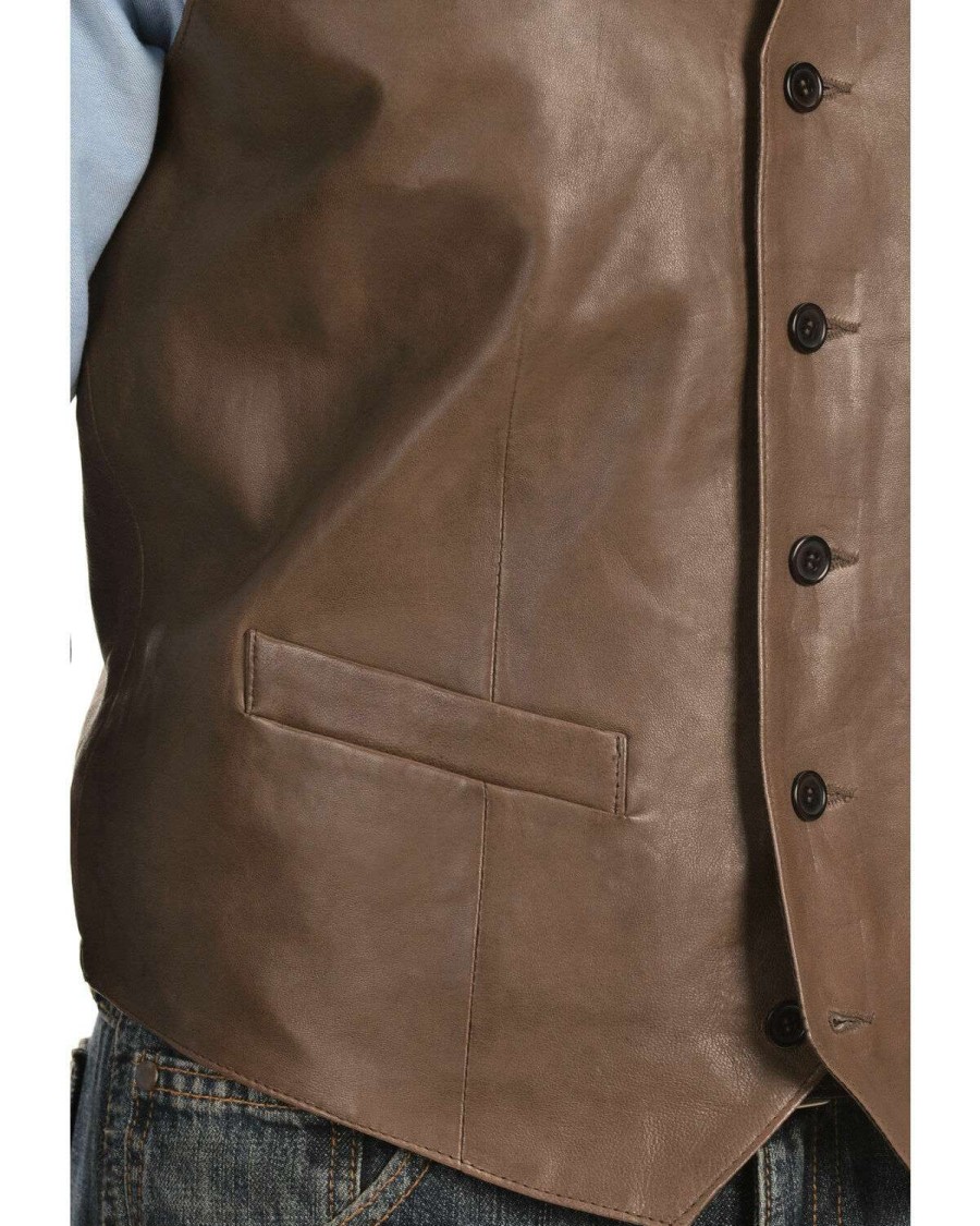 Vest * | Discount Scully Men'S Frontier Leather Vest