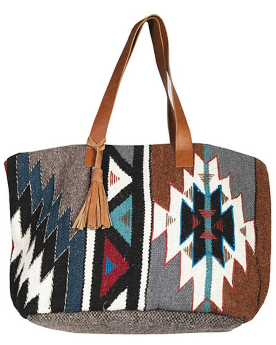 Bags * | Online Scully Women'S Southwestern Serape Wool Handbag Tote