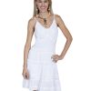 Dresses * | Sale Cantina By Scully Women'S White Spaghetti Strap Dress