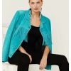 Jackets * | Online Scully Women'S Turquoise Suede Fringe Jacket