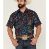 Shirts * | Outlet Scully Men'S Paisley Floral Print Short Sleeve Button-Down Western Shirt