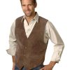 Vest * | Discount Scully Men'S Boar Suede Snap Front Vest