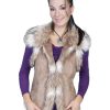 Vest * | Online Scully Women'S Suede Faux Fur Vest