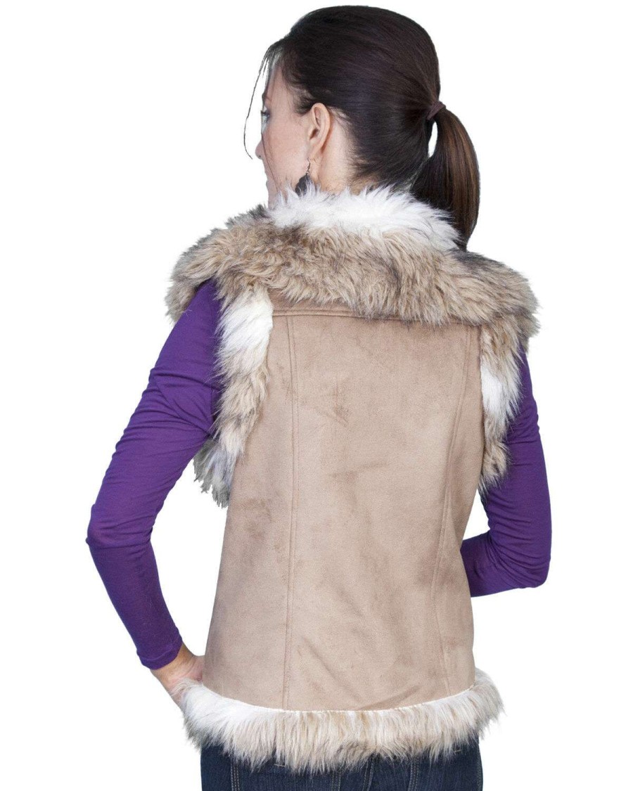 Vest * | Online Scully Women'S Suede Faux Fur Vest