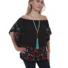 Blouse * | Online Honey Creek By Scully Women'S Embroidered Cold Shoulder Blouse