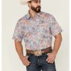 Shirts * | Limited Edition Scully Men'S Birds Of Paradise Floral Print Short Sleeve Button-Down Western Shirt