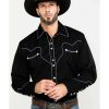 Shirts * | Limited Edition Scully Men'S Black Embroidered Long Sleeve Western Shirt