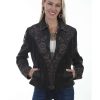 Jackets * | Online Leatherwear By Scully Women'S Vintage Black Embroidered Fringe Jacket