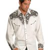 Shirts * | Discount Scully Men'S Pewter Embroidered Gunfighter Shirt