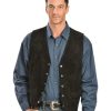 Vest * | Limited Edition Scully Men'S Lambskin Calf Suede Snap Front Vest