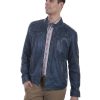 Jackets * | Limited Edition Scully Men'S Denim Leather Jacket