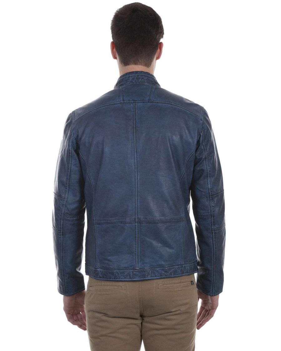 Jackets * | Limited Edition Scully Men'S Denim Leather Jacket