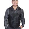 Vest * | Limited Edition Scully Men'S Ostrich Trim Leather Vest