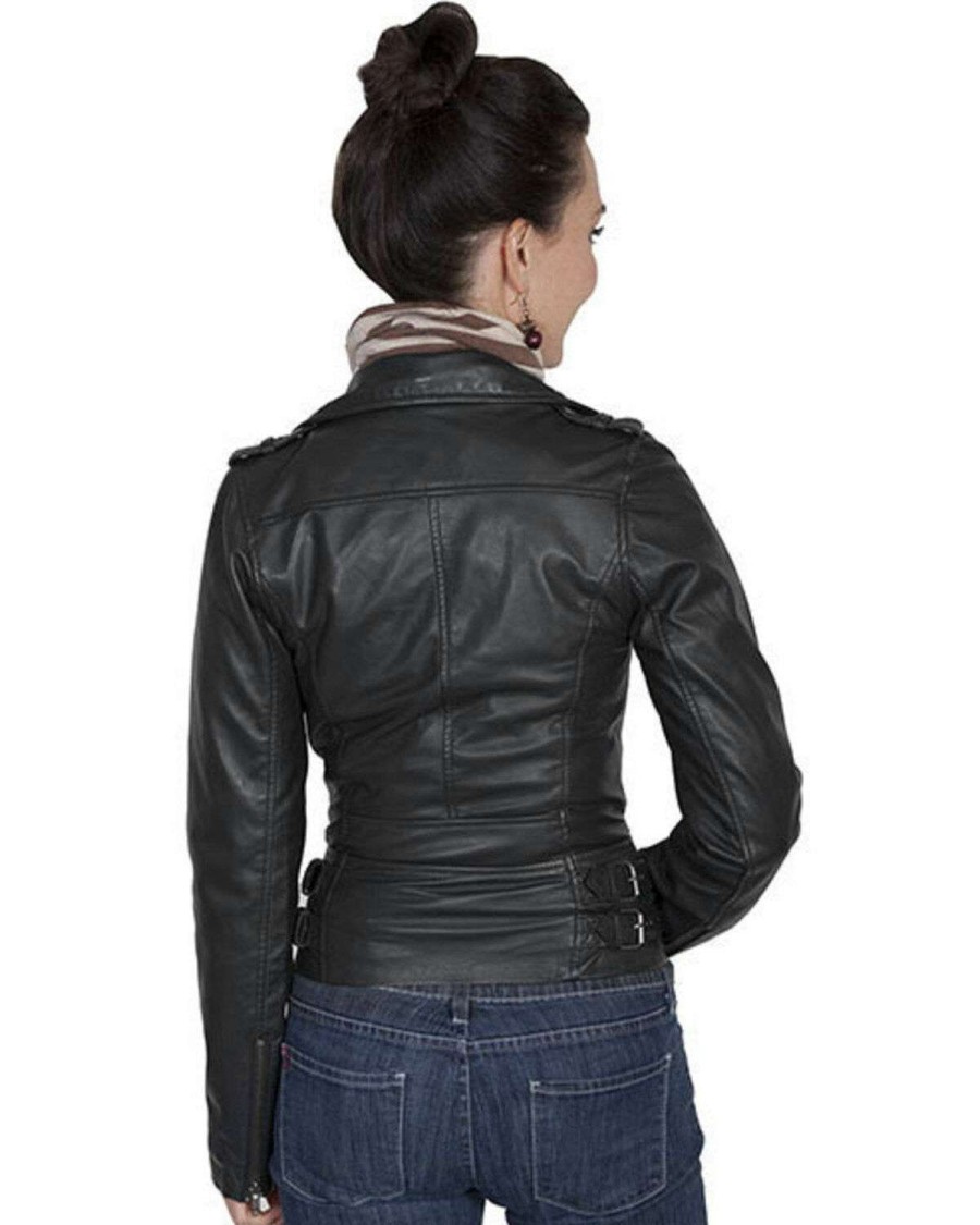 Jackets * | Sale Scully Leatherwear Motorcycle Lamb Jacket