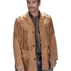 Jackets * | Limited Edition Scully Men'S Bone Beaded Fringe Leather Jacket