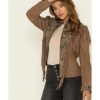 Jackets * | Sale Scully Women'S Brown Beaded Fringe Jacket