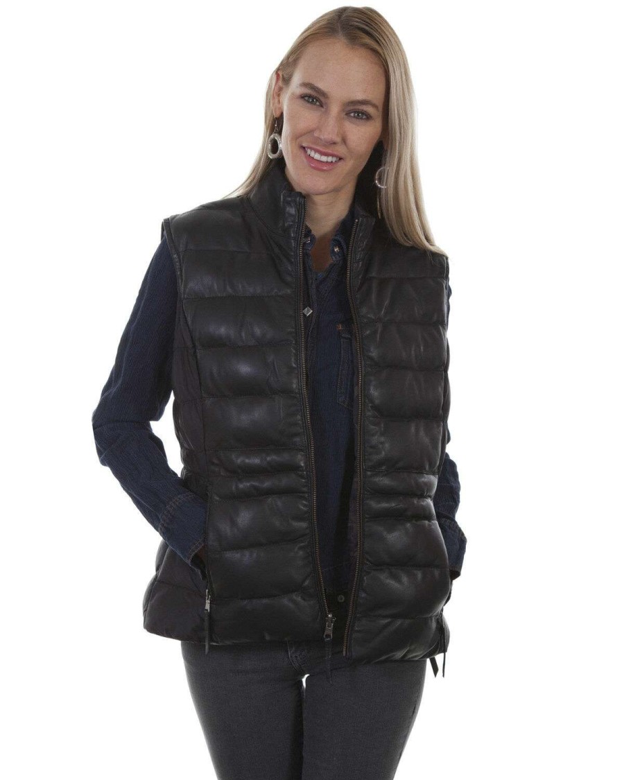 Vest * | Online Leatherwear By Scully Women'S Reversible Ribbed Vest